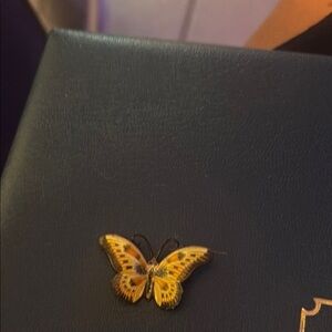 Elegant Butterfly Brooch - Gold and Black